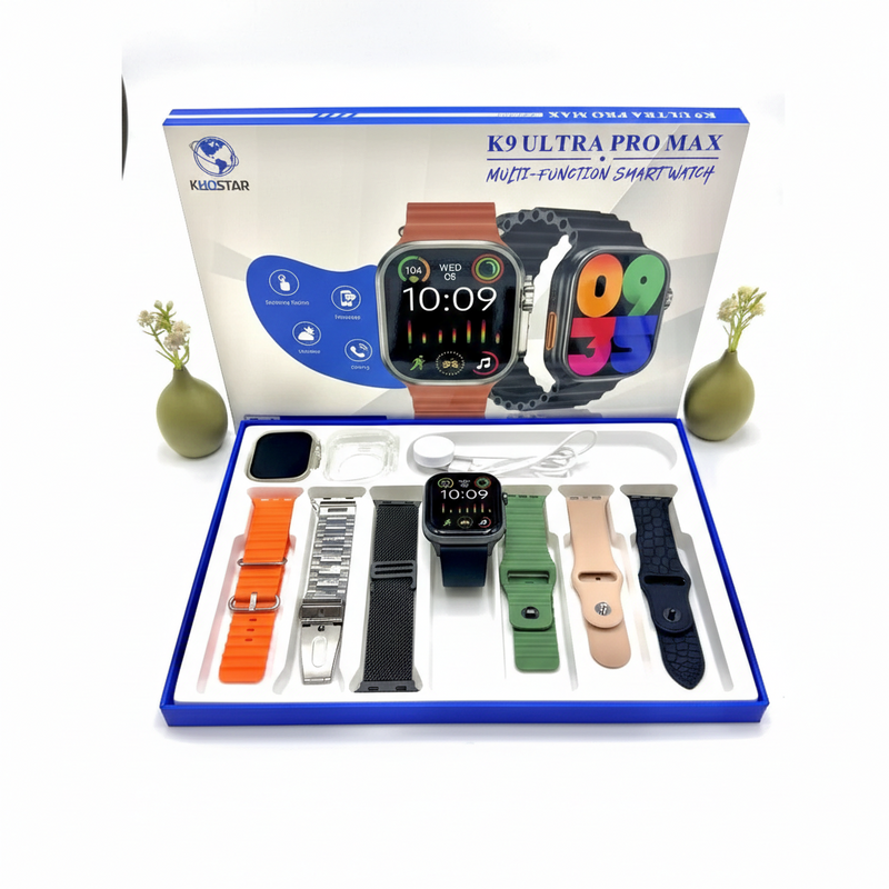 Smart Watch K9 Ultra Pro Max Seri 10 49mm com 7 Pulseiras