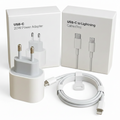 Carregador iPhone 20W turbo USB-C branco com cabo Lightning para iPhone e iPad