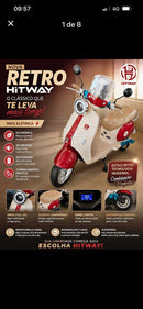 Scooter elétrica retrô HiTWAY em uso na rua