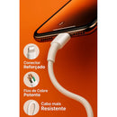Carregador iPhone 20W e cabo Lightning detalhe embalagem