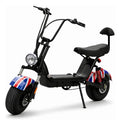Bicicleta elétrica scooter 1000W 48V roda larga preta autonomia 50km