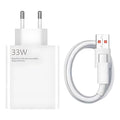 Carregador 33W turbo branco com cabo USB-C resistente para Xiaomi Samsung Android
